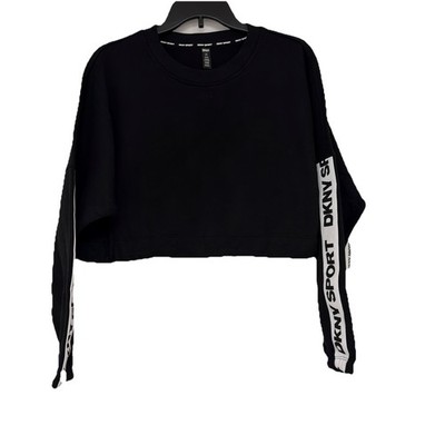 DKNY Sport Black Small l Long Sleeve Pullover Women's Juniors  Crop Sweatshirt