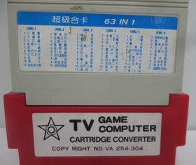TV Game Converter 60 (Famicom Cartridge) to 72NES Console) Adapter + GAME 63 N 1