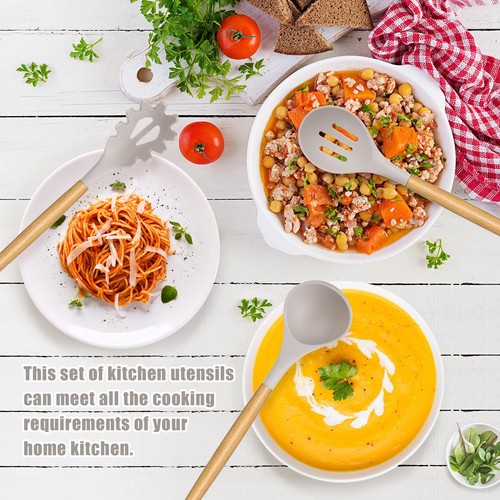 24 Pcs Kitchen Cooking Utensils Set Heat Resistant Non-Stick Silicone Cookware - Picture 2 of 7