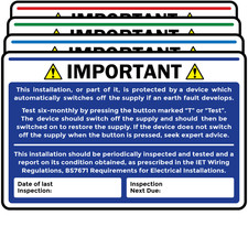 Super Stick Periodic Inspection (EICR) & RCD Test Duo Labels - Design 1
