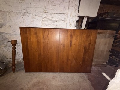 Antique Rectangular Cherrywood Table with original legs and chairs and leaf