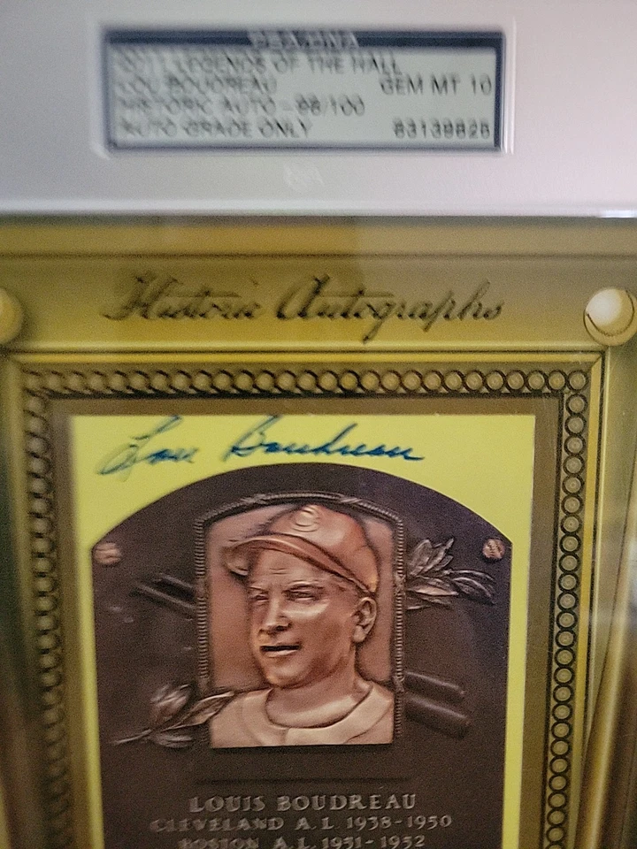 Legends Of The Hall Lou Boudreau 2011/autógrafo/98/100/PSA 10 Foto 2 de 3