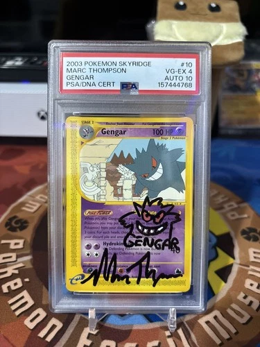 Pokemon Skyridge Gengar 10/144 Non Holo e-Reader PSA 4 Auto 10 Marc Thompson