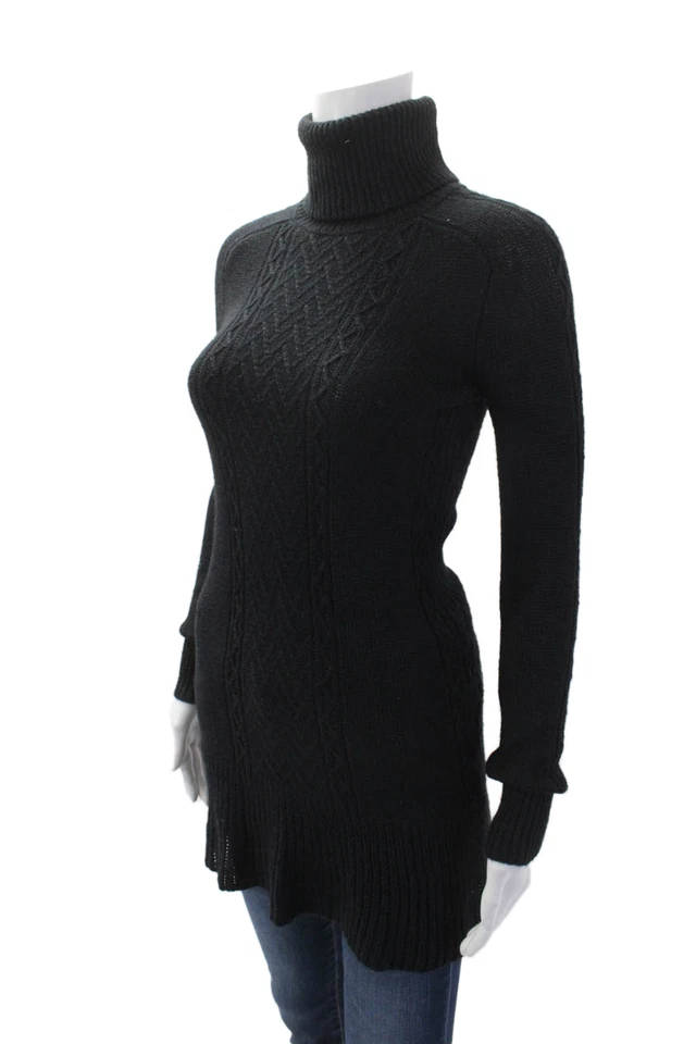 Suéter Theory Mujer Texturizado Tejido Manga Larga Cuello Alto Negro Talla S Foto 2 de 4