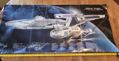 1979 STAR TREK The Motion Picture USS Enterprise Poster 48 X 22 Cutaway Image