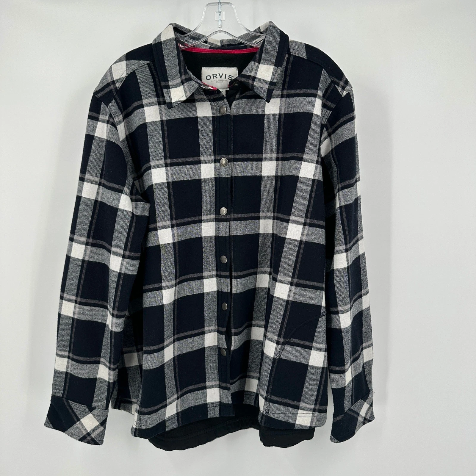 Orvis Mens Rustic Flannel Shirt Jacket Size XXL Thick Plaid Outdoor Rugged