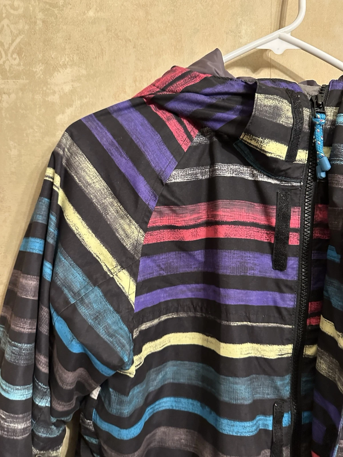 burton dryride snowboard ski hooded stripes jacket