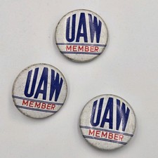 UAW Member Pin Made in The USA Union Seal Lot of 3