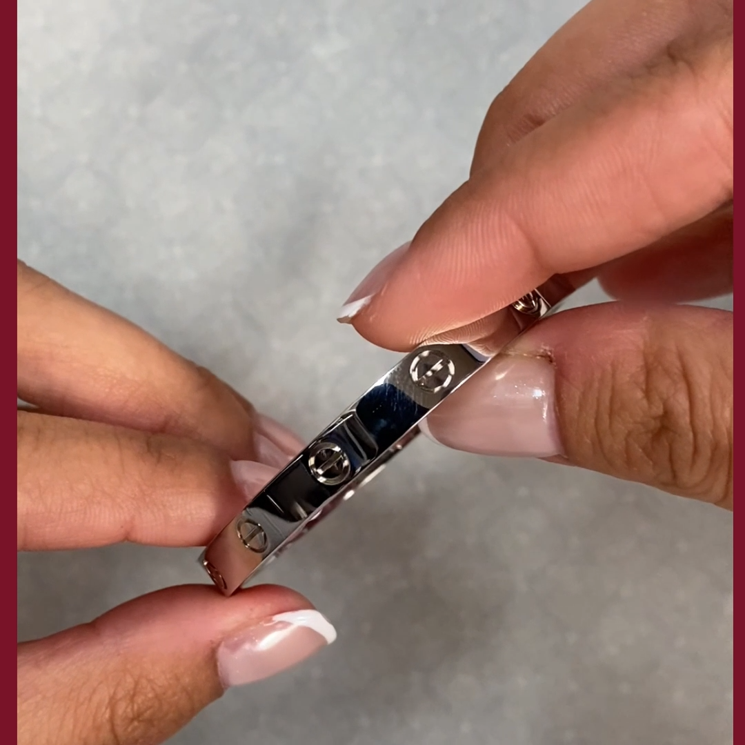 Cartier Love Bracelet Classic 18k White Gold Size 17 +Pouch