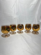 5 bicchieri tipo balloon/cognac in vetro color ambra/oro - WIEN