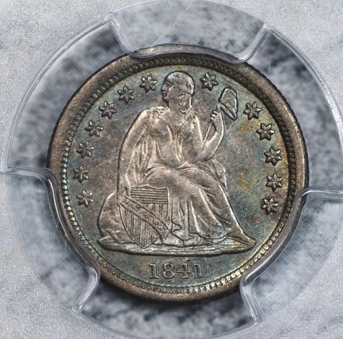 1841-O Liberty Seated Dime PCGS Details Nice Colors AU #1FEP
