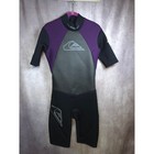Quiksilver Shorty Wetsuit Purple Black Short Sleeve Size L