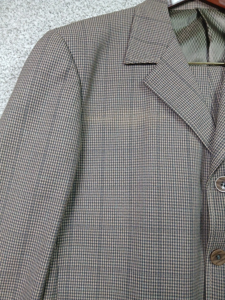 Traje Chaqueta 44 Pantalones Para Hombre Mediano 33 Vestido a Cuadros 2 Piezas Forrado Clásico Foto 2 de 4