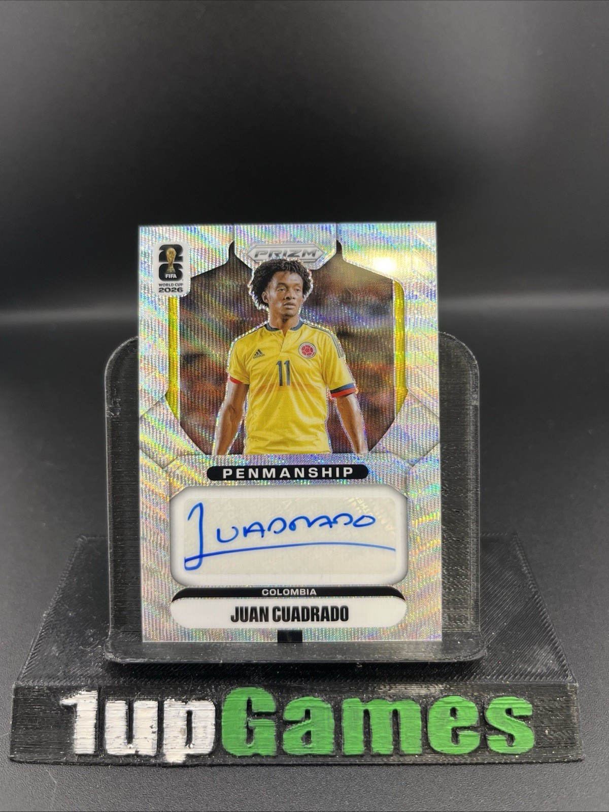 Panini Prizm FIFA World Cup Juan Cuadrado Penmanship Auto #P-JC Colombia 2026 view 2