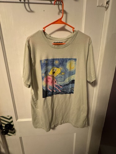 Spongebob SquarePants Starry Night Van Gogh T Shirt Jellyfish Size XL