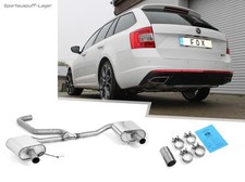 Fox Edelstahl Duplex Sportauspuff Skoda Octavia RS 245 5E ab 2017