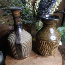 Baritone William Stone Urbana Illinois Handmade Studio Pottery Pieces Lot of 2 