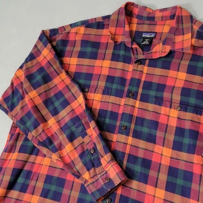 Patagonia Mens Shirt XL Multi-Color Plaid Long Sleeve Button Down Flannel