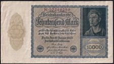 Germany 10000 Mark 1922 Vintage Old Paper Money Banknote Currency Pick 72 VF