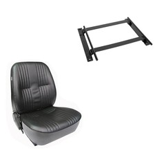 Low Back Vinyl Bucket Seat Driver Side Black Wseat Mount
