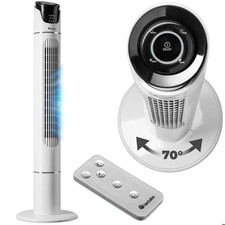 Ventilateur Colonne 110cm 40W 3 Modes 3 Vitesses Télécommande Silencieux Blanc