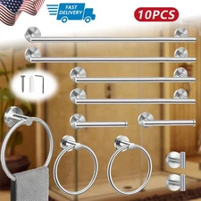 23.6inch 10pcs Bathroom Hardware Accessories Set Towel Bar Set Towel Rings Hooks
