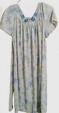 Vintage Floral Shadowline Lingerie Gown Med Yellow And Blue Roses