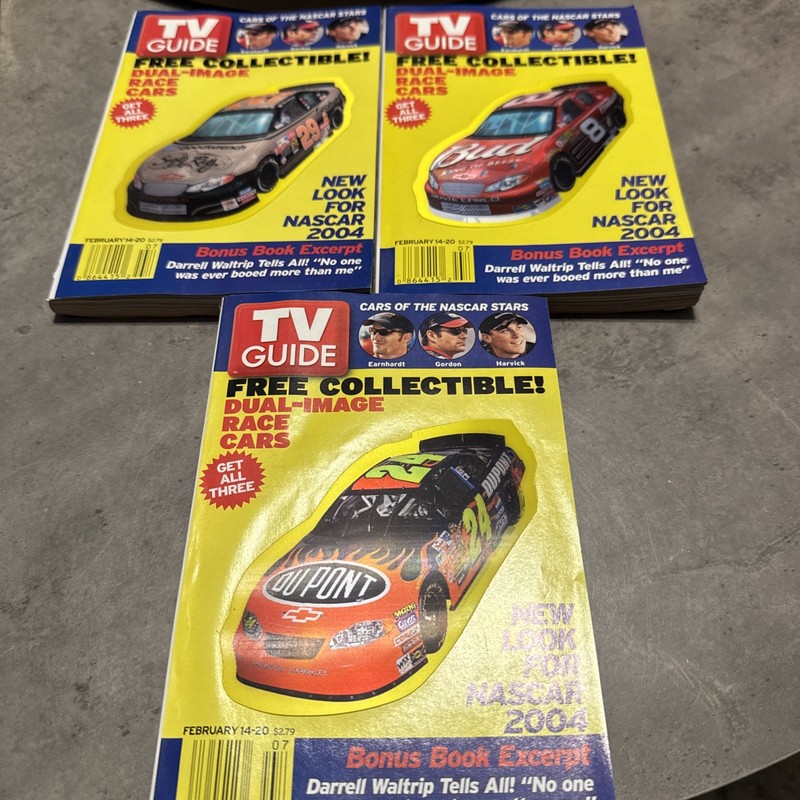 NASCAR TV Guide Lot February 14-20, 2004 Dual Image Set Earnhardt Gordon Harvick