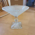Anchor Hocking MISS AMERICA Clear Depression Glass 5" Tall Round Compote