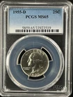 1955-D  25C Washington Quarter Dollar PCGS MS65   33923519