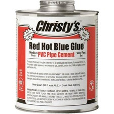 Christy's 32 Oz. Low VOC Red Hot Blue Glue PVC Cement 505202 Pack of 12