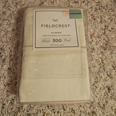 Fieldcrest Classic Two Standard Pillow Cases Thread Count 300- 100% Pima Cotton