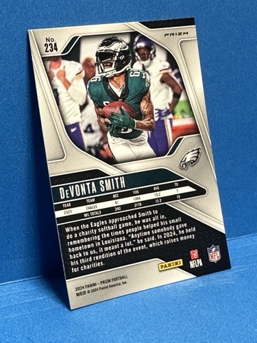 2024 Panini NFL Prizm Devonta Smith Silver Prizm Eagles Philadelphia - Picture 6 of 6