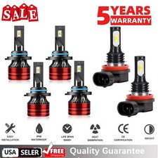 6pcs 6000k Led Headlight Foglight Bulbs 9005 9006 For Toyota Corolla 2009-2013