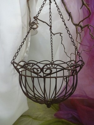 Blumenampel Korb zum Hängen und bepflanzen, Pflanzkorb Dekokorb Metall   25 cm