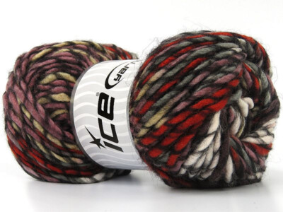 4-Skein Lot Armonia Lana Bulky Yarn Wool 4x100g/100m Black Grey Copper Maroon