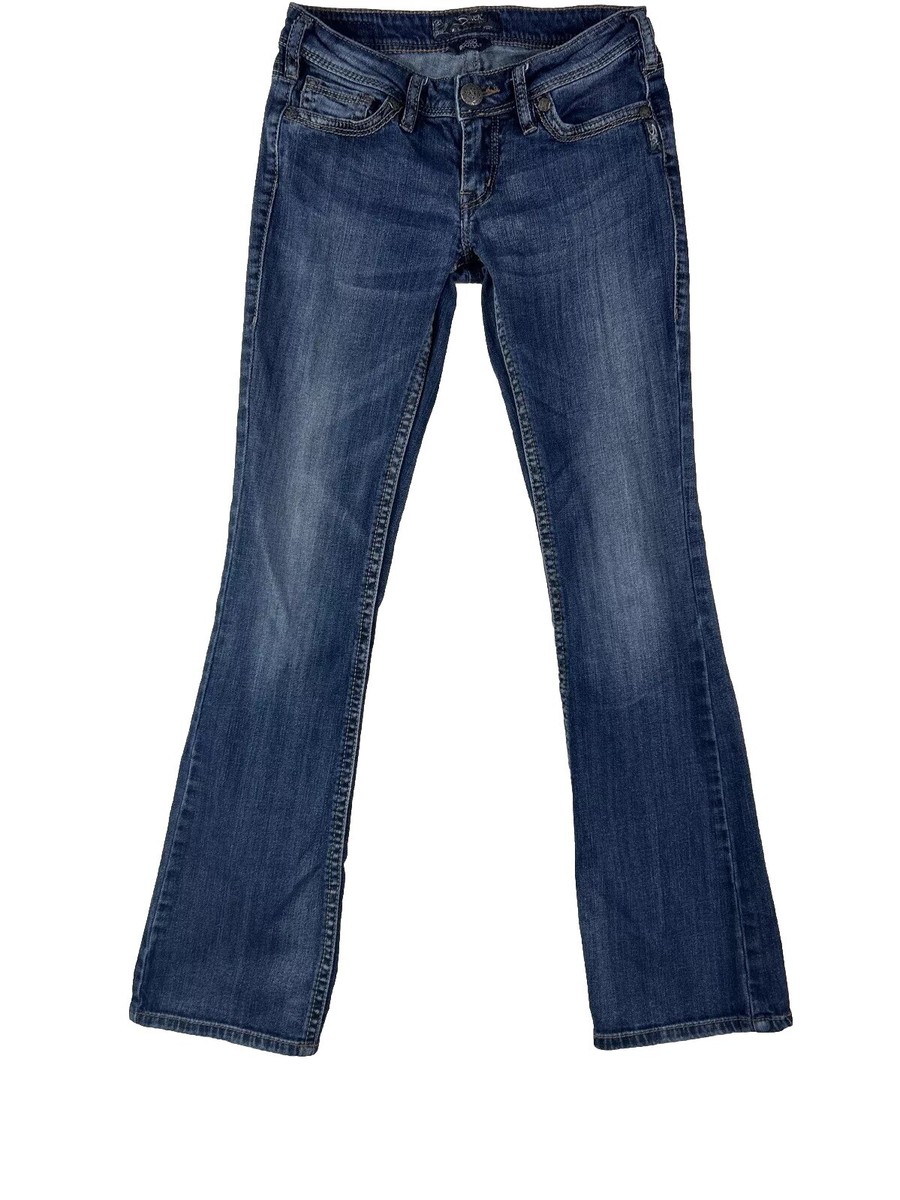 Silver Jeans AIKO Bootcut Low Rise Stretch Fit Thick Stitch Denim