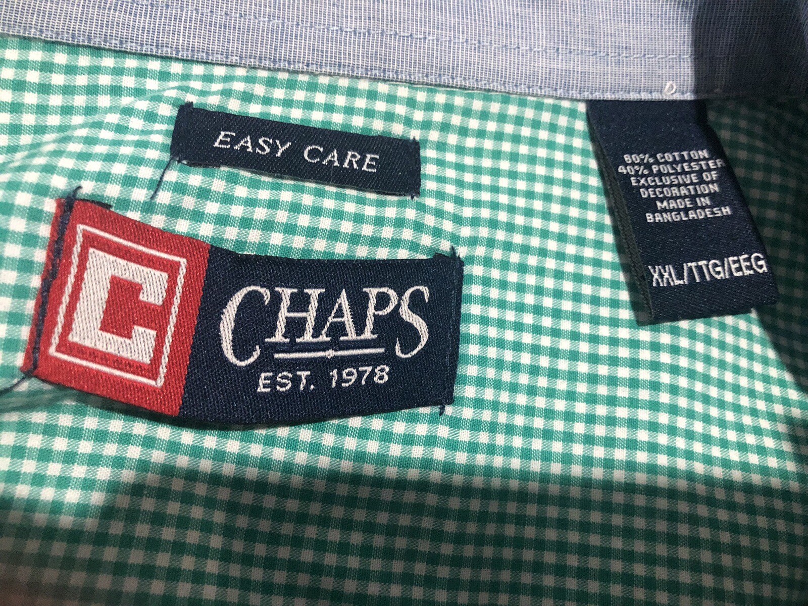 Chaps Green Print Shirt XXL Shirt Sleeve 413 eBay