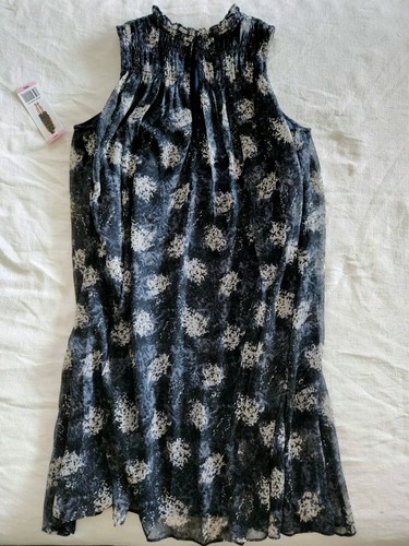 Joie Ltd Edition S Sleeveless Sheer Mini Dress Baltic Print Women's NWT $348 - Picture 6 of 8