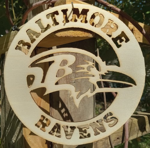 Baltimore Ravens Laser geschnitten Holz Fenster/Wand Dekor. Lack oder Beize fertig. 4"oder6" - Bild 2 von 8