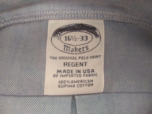 NWOT Brooks Brothers Blue Supima Oxford Button Down 16.5-33 Regent MSRP $140 - Picture 4 of 7