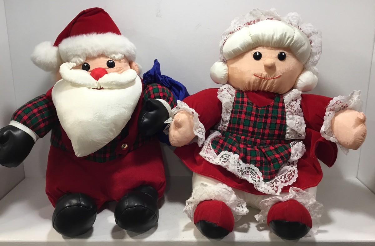 Vintage Set Mr. & Mrs. Santa Claus Main Joy Limited Stuffed Plush