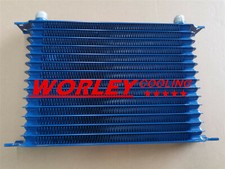 Universal 15 Row An10 Engine Transmission 262mm Oil Cooler Blue Brand New