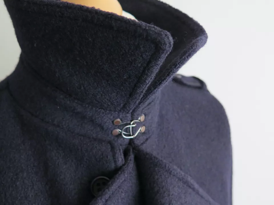 Thomas Burberry Mens Wool Winter Double Breasted Pea Coat Jacket Size M Pristine - Image 4 of 4