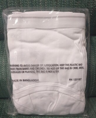 New (3 Pack) Munsingwear Briefs White 100% Cotton Size 4XL