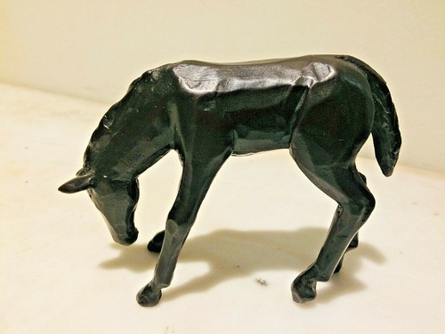 Lovely Hand Cast Bronze Statue of a grazing Pony, signed by artist - Foto 3 di 11