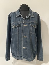 Vtg 90's Utility Womens Long Sleeve Denim Button Down Work Jacket Size Xl