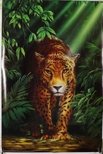 Jungle Leopard vintage poster 24.25"X36.50" NOS (b905)(b904)