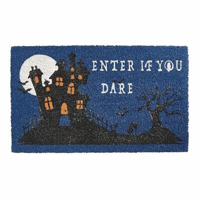 VINTAGE PIER1 HALLOWEEN HAUNTED HOUSE ENTER IF YOU DARE ENTRANCE DOORMAT BNWT