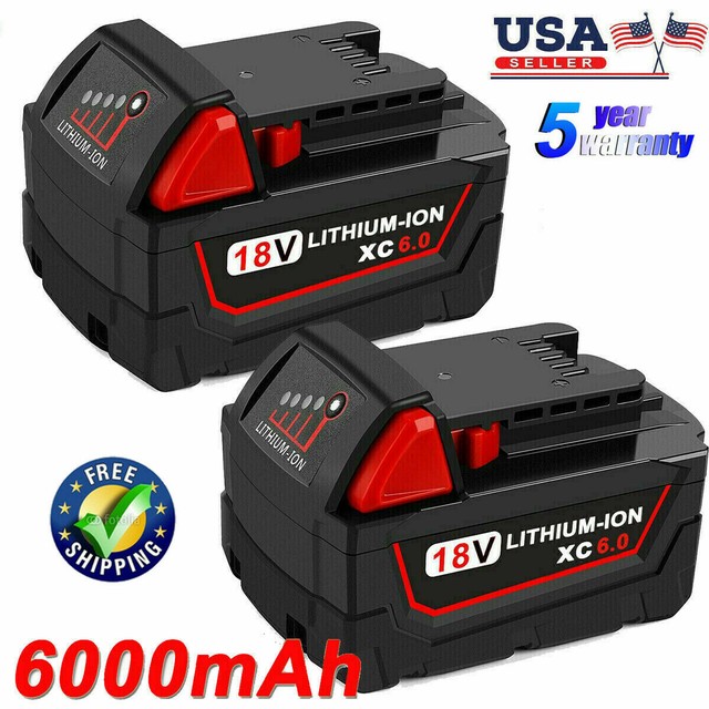 18v 6 0ah Lithium Ion Battery Replacement For Milwaukee M18 Xc Red M18b Cordless For Sale Online Ebay